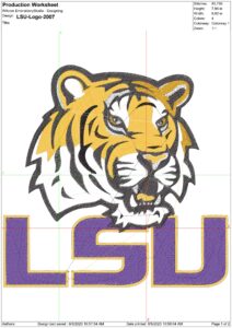 LSU Fighting Tigers embroidery design 2007