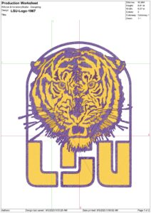 LSU Fighting Tigers 1967 embroidery design