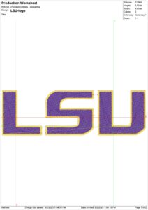 LSU Fighting Tigers Logo embroidery design