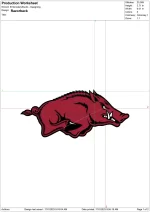 Arkansas Razorbacks embroidery design