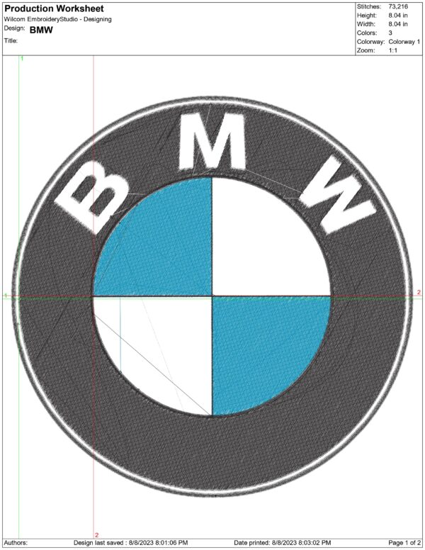 BMW embroidery logo