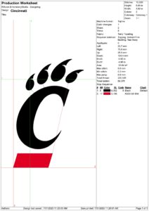 Cincinnati bearcats embroidery design