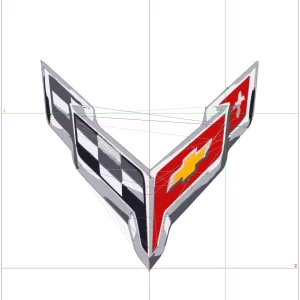 Corvette Car Logo embroidery design