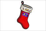 LSU Fighting Tigers Christmas Sock embroidery design