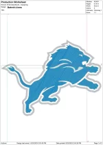 Detroit Lions NFL embroidery design