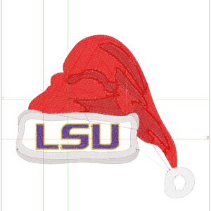 LSU Fighting Tigers Christmas Hat embroidery design