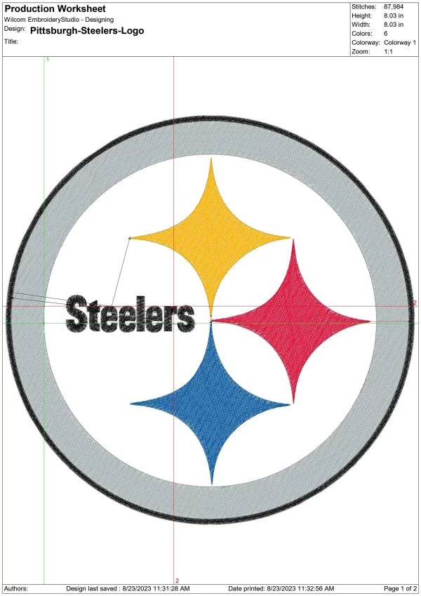 Pittsburgh Steelers NFL embroidery design