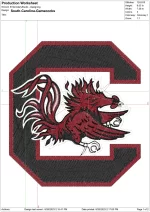 South Carolina Gamecocks embroidery design