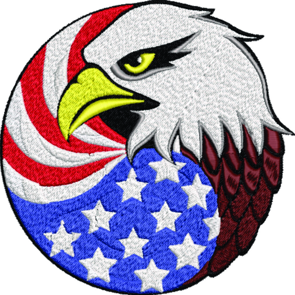 4th July embroidery - Flag Eagle embroidery design - American flag ...