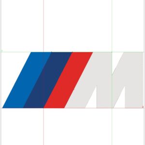 BMW M Sport White Large Car Logo