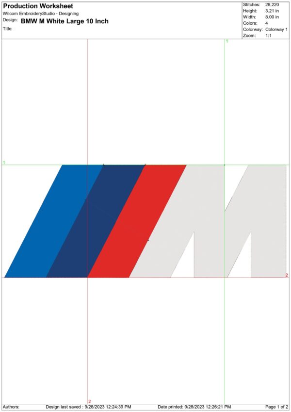 BMW M Sport White Large Car Logo