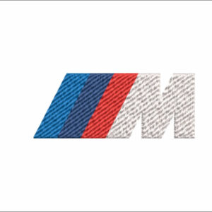 BMW M Sport White Small Car Logo embroidery design