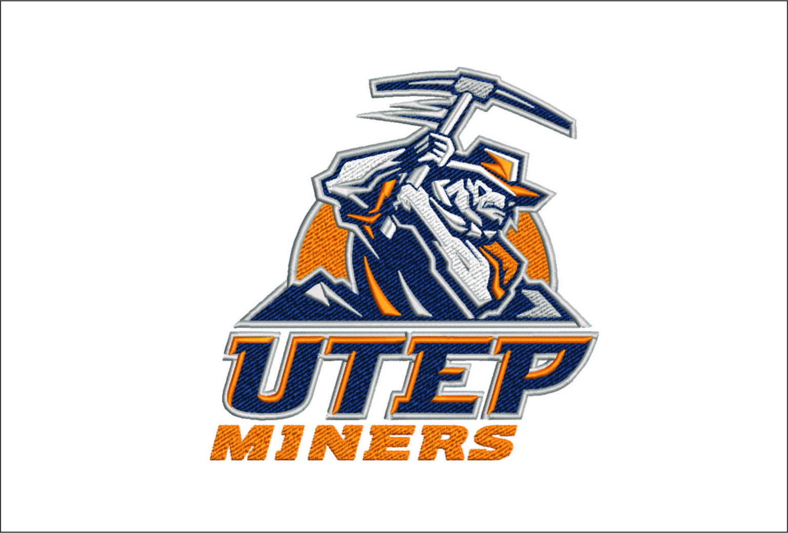 UTEP Miners logo embroidery design - UTEP Miners -Sun Bowl Stadium logo ...