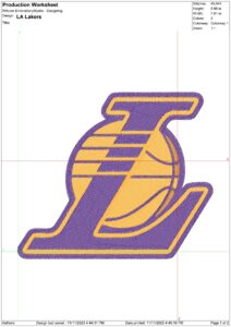 Los Angeles Lakers NBA Logo Embroidery Design - Crypto Com Arena ...