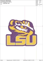 LSU Eye Fighting Tigers embroidery design