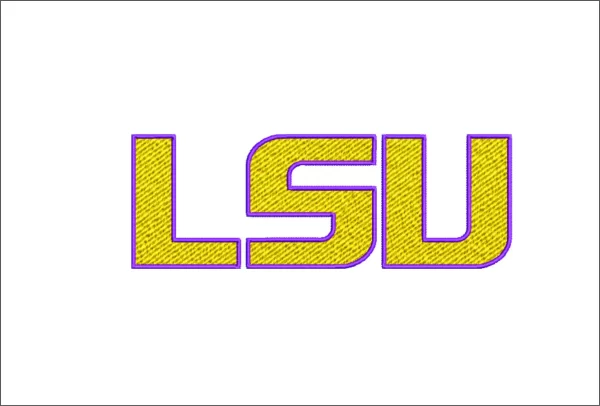 LSU Highlight embroidery design