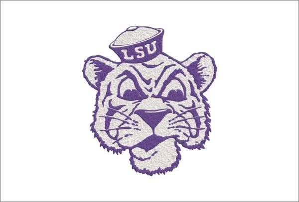 LSU Fighting Tigers 1955 Outline embroidery design