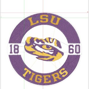 LSU Fighting Tigers Emblem 1860 embroidery design