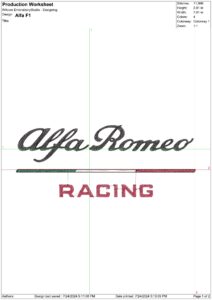 Alfa Romeo F1 embroidery design