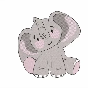 Baby Elephant embroidery design