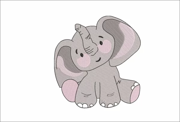 Baby Elephant embroidery design