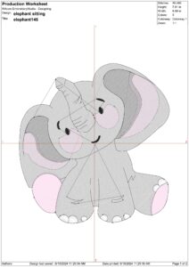 Baby Elephant embroidery design