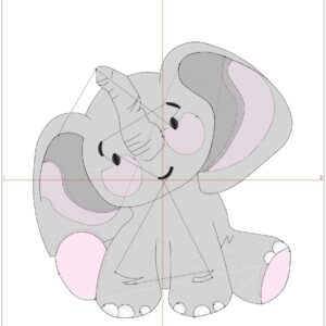 Baby Elephant embroidery design