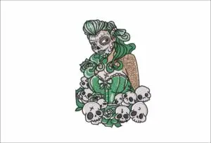 Day of Dead Lady with Skulls