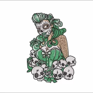 Day of Dead Lady with Skulls