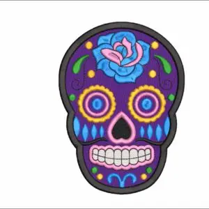 Day of Dead Death Sugar Skull Blue Flowers