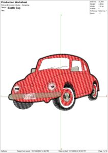 VW Beetle Bug car embroidery design - Red Bug embroidery design machine pattern - Car embroidery file