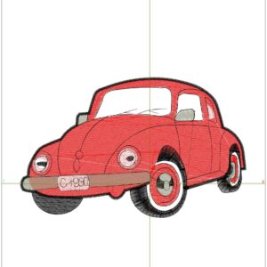 VW Beetle Bug car embroidery design - Red Bug embroidery design machine pattern - Car embroidery file