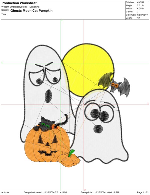 Halloween embroidery design