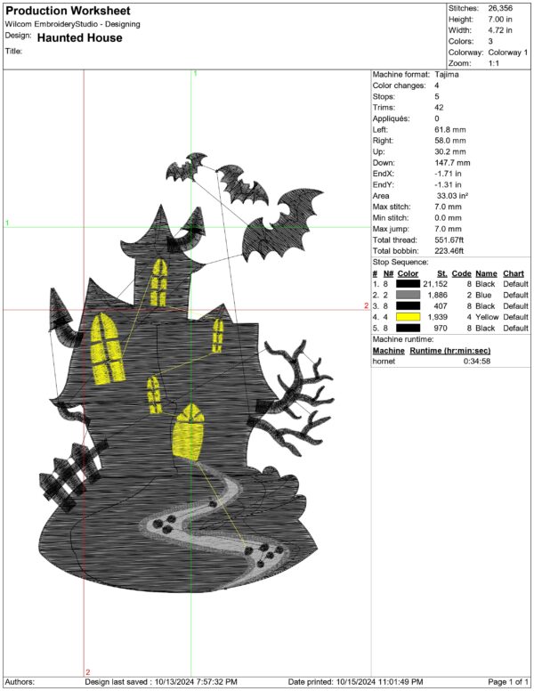 Halloween embroidery design