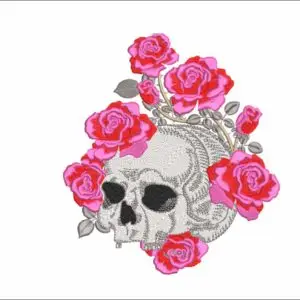 Skull and Flowers