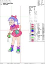 Anime embroidery design