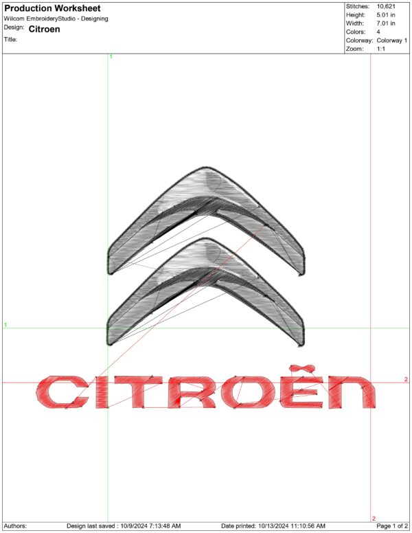 Car embroidery design