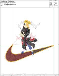 Anime Embroidery Design