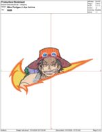 Anime embroidery design