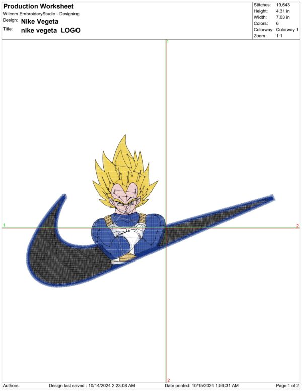 Anime embroidery design