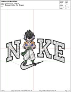 Anime embroidery design