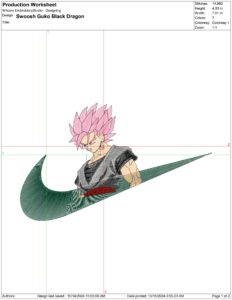 Anime embroidery design