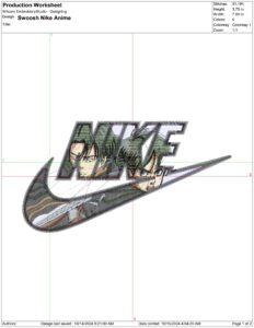 Anime embroidery design