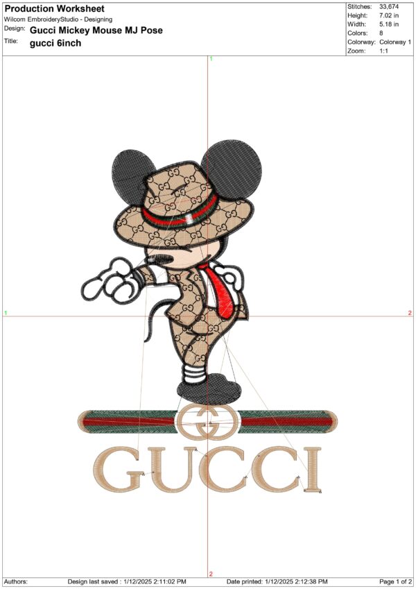 Gucci Embroidery Design