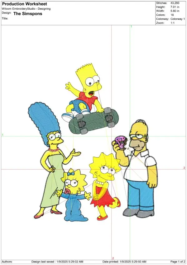 Simpsons Embroidery Designs