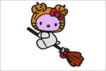 Hello Kitty Pumpkin Head on Broom