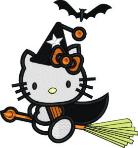 Hello Kitty Witch on Broom