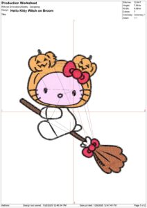 Hello Kitty Pumpkin Head on Broom