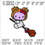 Hello Kitty Pumpkin Head on Broom